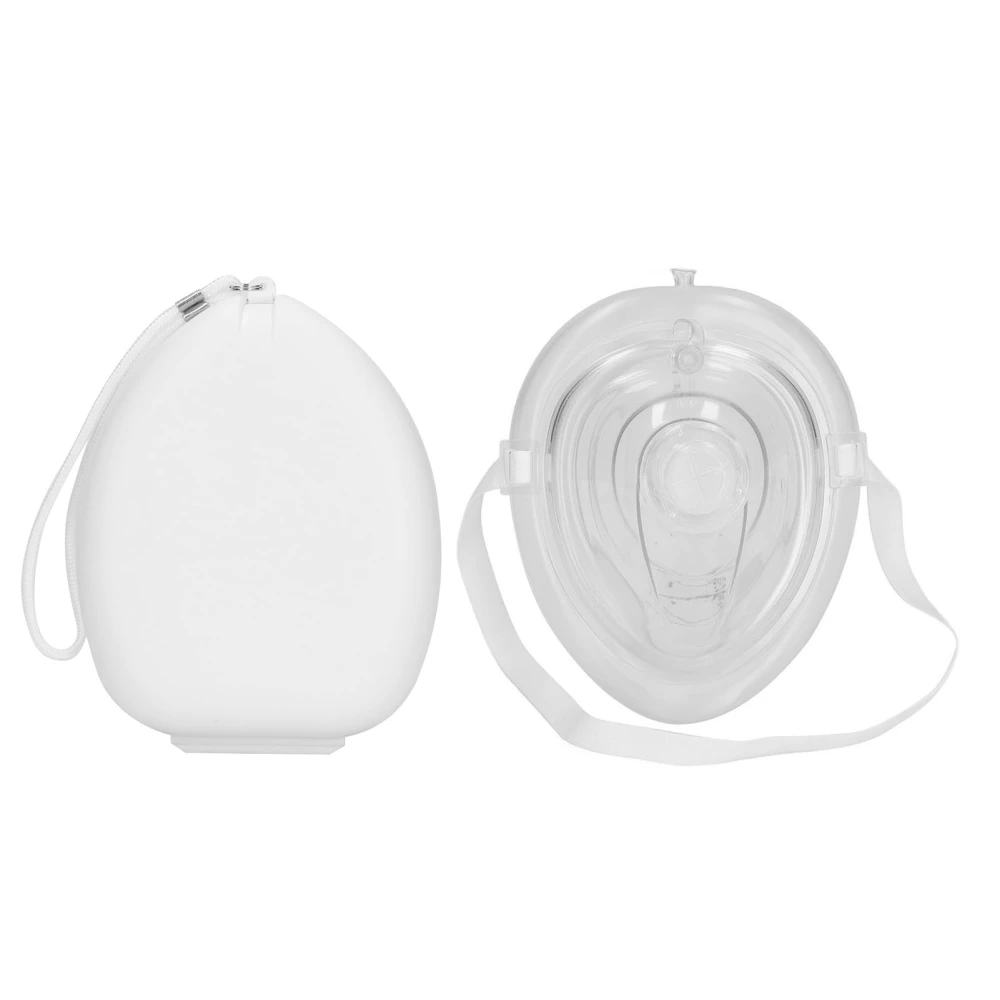 CPR Face Shield Soft Silicone Reusable Cardiopulmonary Resuscitation Emergency Facial Cover White