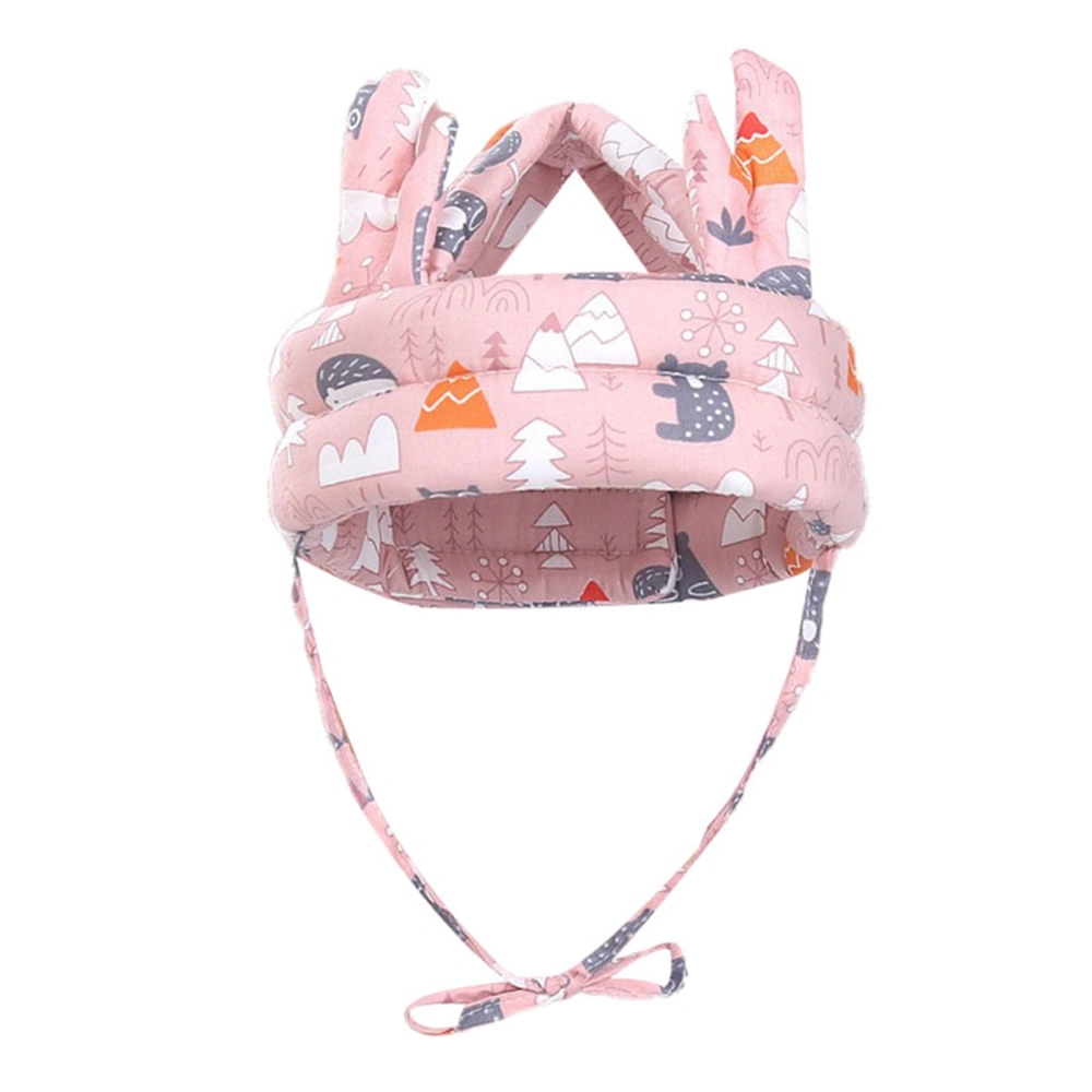 Baby Helmet Fall Protection Breathable Soft Baby Head Cushion Bumper Bonnet for Running Walking Crawling Pink