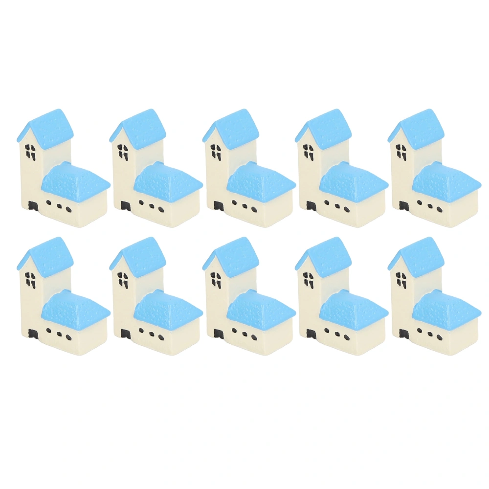 10pcs Dollhouse Castle Resin Cute Micro Landscape Miniature Castle House Figurine Home Ornament