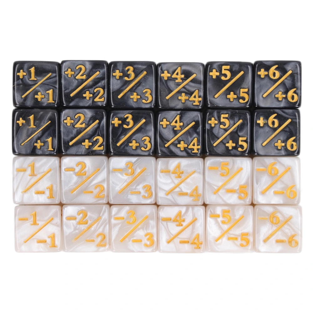 24 Pieces Dice Counters Acrylic Marble Creature Stats Clear Number Compatible Card Gaming Dice Counters