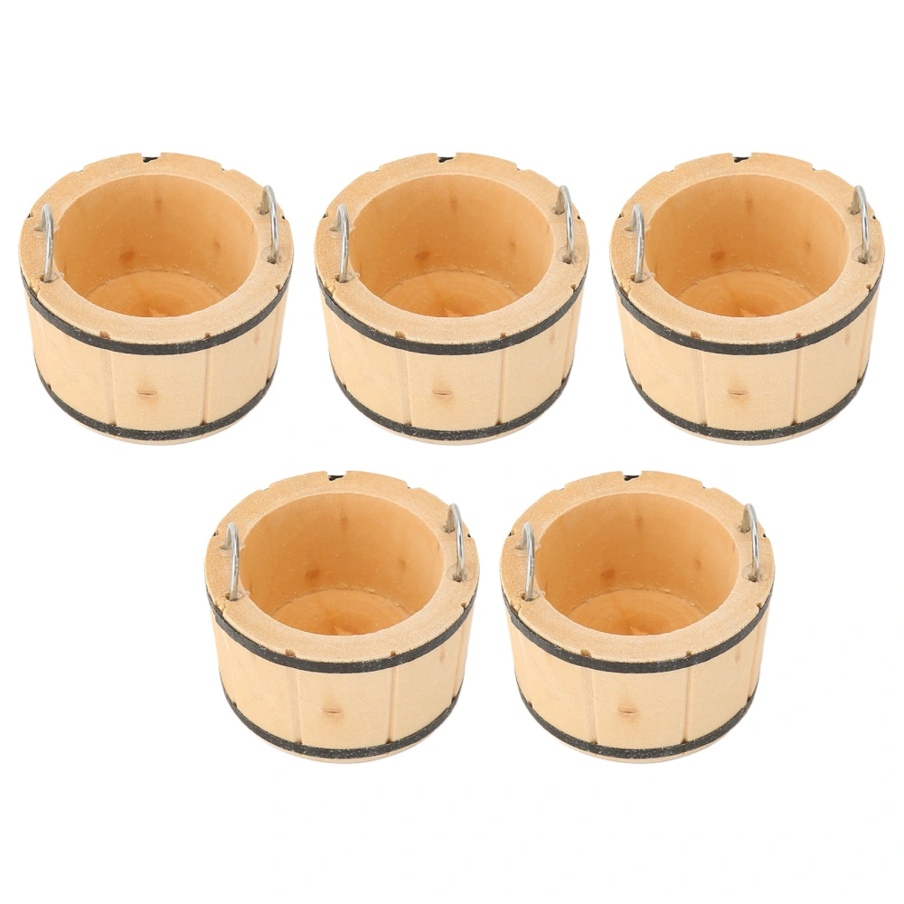 5 Pcs Dollhouse Miniature Wooden Washtub Exquisite Vivid Details Portable Dollhouse Accessory for Gifts Toys