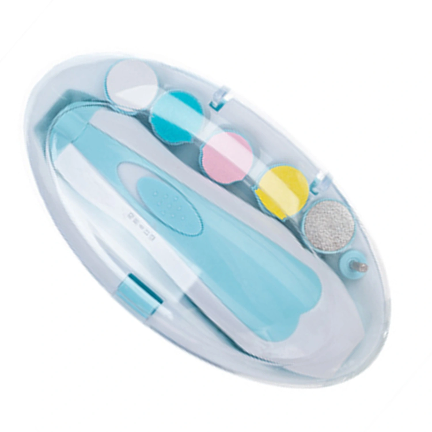 6 in 1 Electronic Baby Nail Clipper File Safe Grinding Heads Nail Trimmer Set for Newborn Manicure Blue