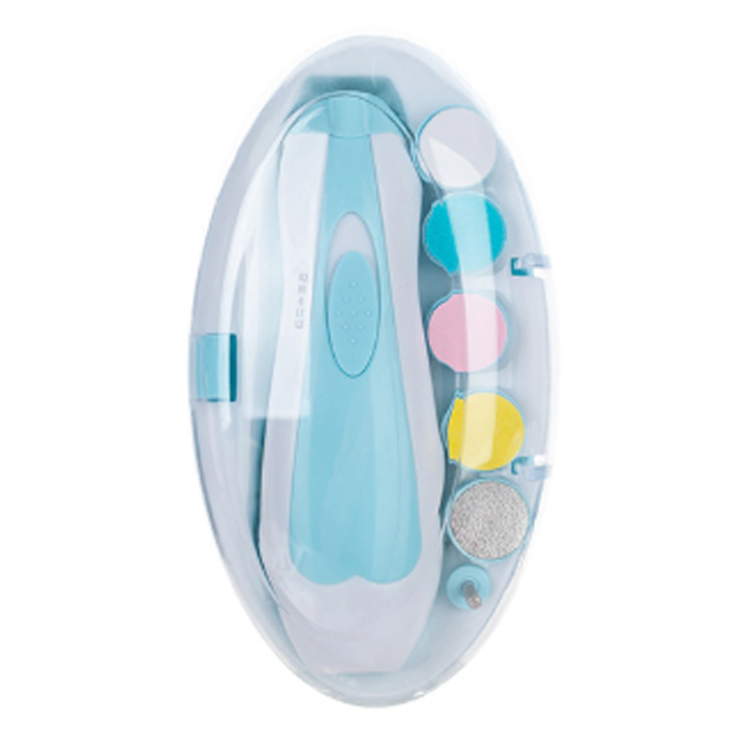 6 in 1 Electronic Baby Nail Clipper File Safe Grinding Heads Nail Trimmer Set for Newborn Manicure Blue