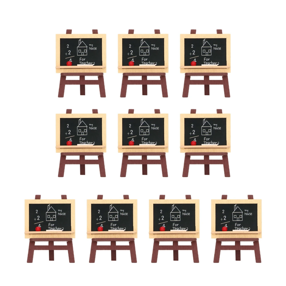 10Pcs Miniature Small Blackboard Easel Realistic Lovely Dollhouse Small Chalkboards with Easel for 1/12 1/6 Dollhouse