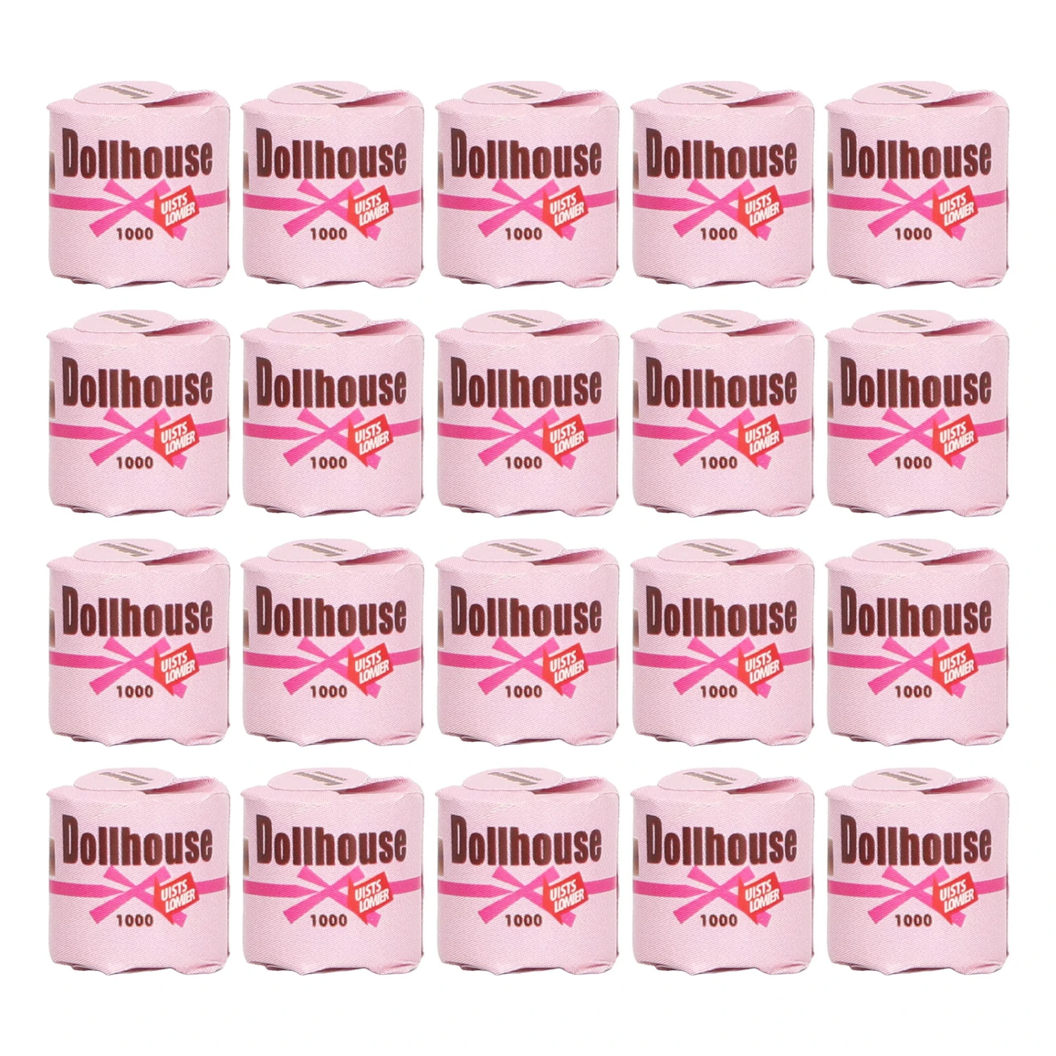 20Pcs Dollhouse Paper Towels Exquisite Realistic Portable 1:12 Miniature Scene Model Toilet Paper for Doll House Pink