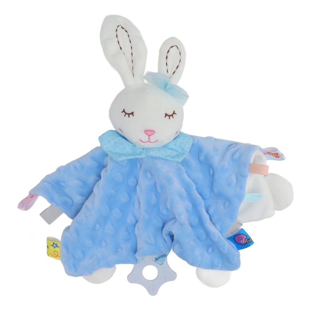 Baby Security Blanket Bright Color Plush Comfortable Baby Snuggle Blanket Cute Animal Doll Blue