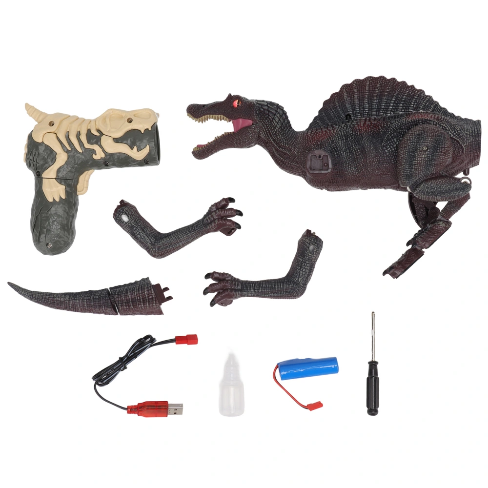 Simulation Remote Control Dinosaur Toy LED Light Smart Electric Mechanical Dinosaur Model Grey Red