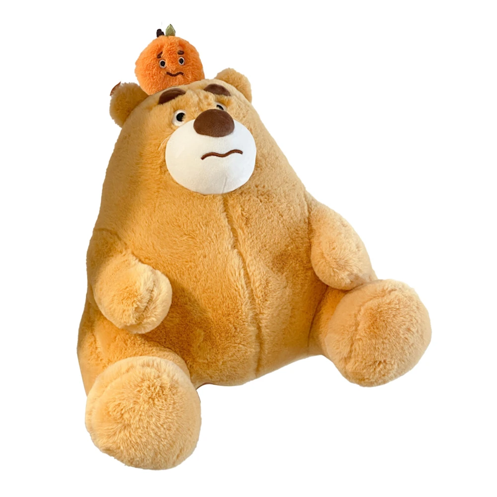 Sitting Posture Lovely Bear Stuffed Toy Comfortable Hand Feeling Soft Decorative Cute Animal Plush Doll Toy Orange 23cm / 9in