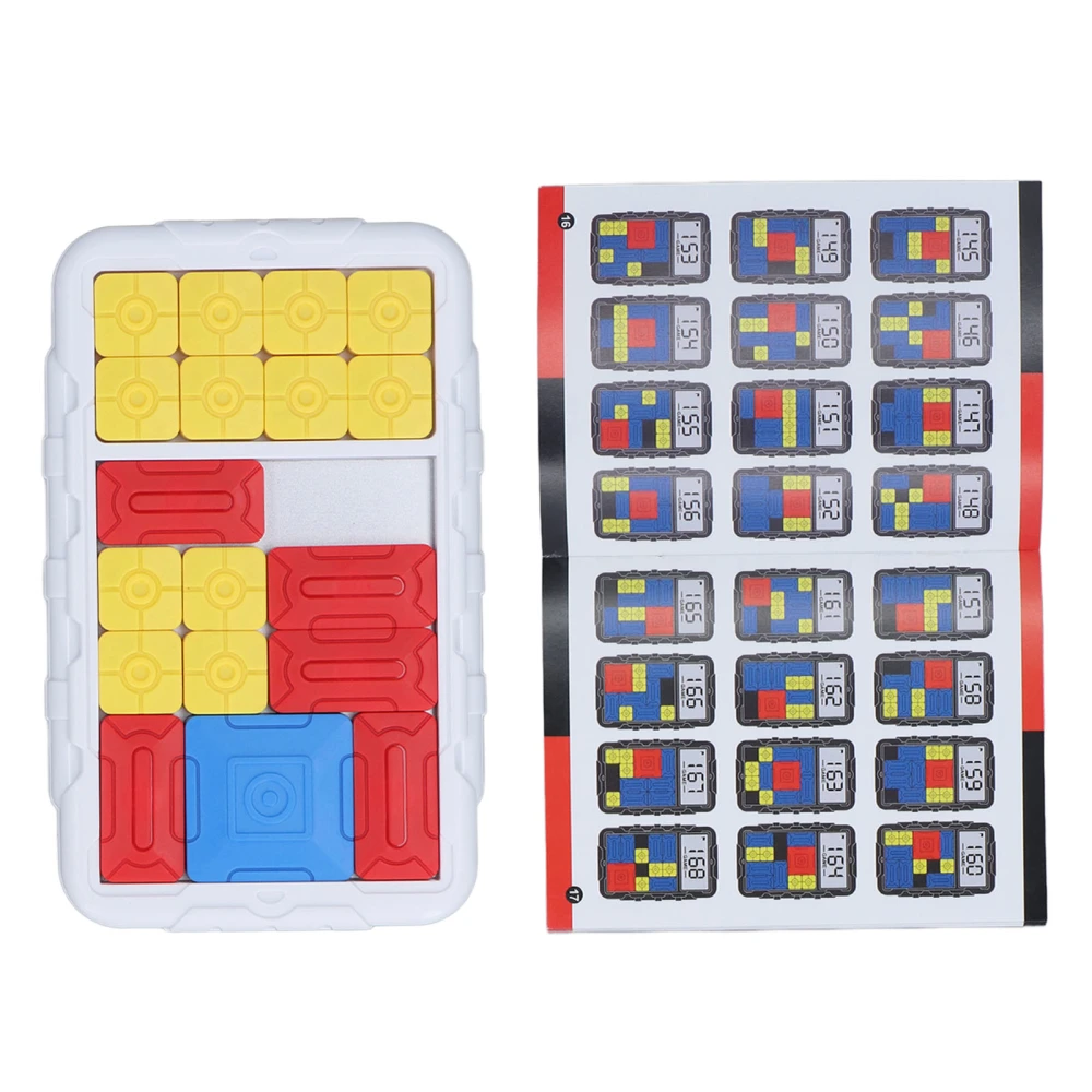 Kids Sliding Puzzle Board Develop Logical Thinking Challenges Handheld Puzzles Toy for Children White