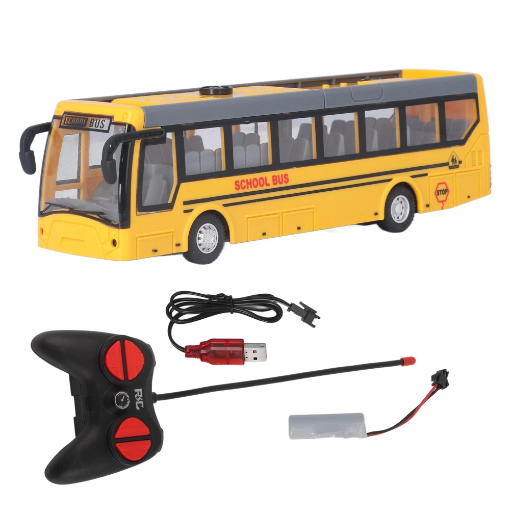 Remote Control Bus High Simulation All Directions Driving Rechargeable RC School Bus for Children Yellow