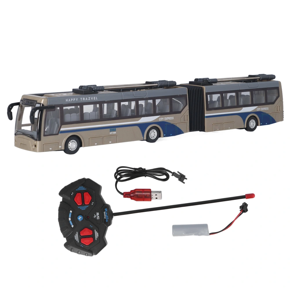 1:48 Scale RC School Bus Go Forward Backward Turn Left Right Remote Control Bus for Children Gold