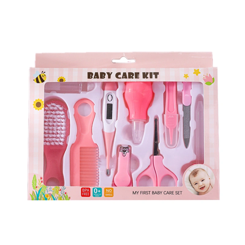 10 in 1 Baby Healthcare and Grooming Kit Newborn Nursery Care Set for Newborn Infant Toddlers Baby Boys Girls Kids Pink Set