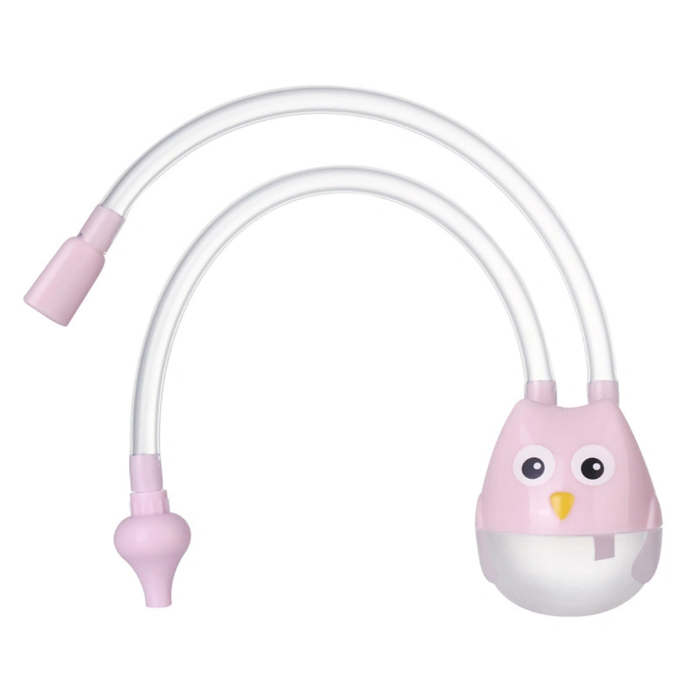 Manual Baby Nasal Aspirator Owl Shape Strong Hardness Comfortable Oral Suction Baby Safety Nose Cleaner Pink