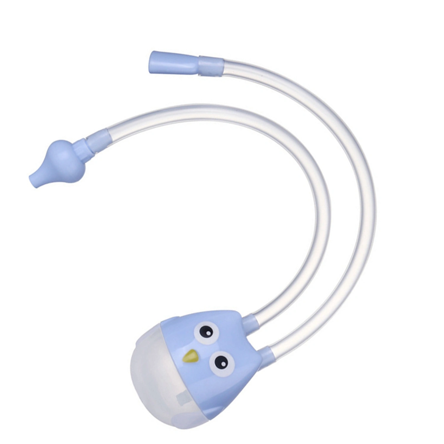 Manual Baby Nasal Aspirator Owl Shape Strong Hardness Comfortable Oral Suction Baby Safety Nose Cleaner Blue