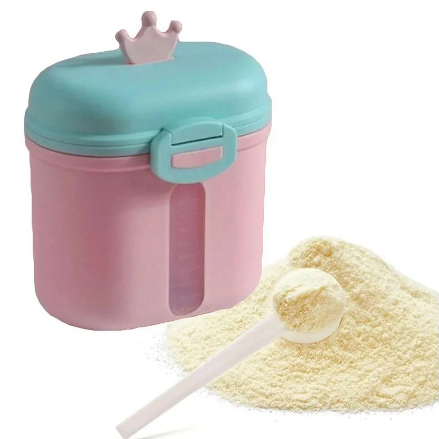 Infant Milk Powder Storage Box Portable Large Capacity Baby Milk Powder Formula Dispenser with Spoon for Baby Infant Pink