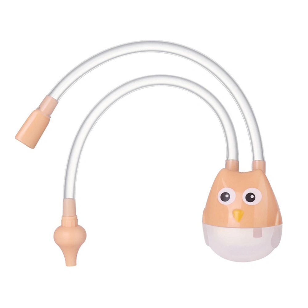 Manual Baby Nasal Aspirator Owl Shape Strong Hardness Comfortable Oral Suction Baby Safety Nose Cleaner Orange