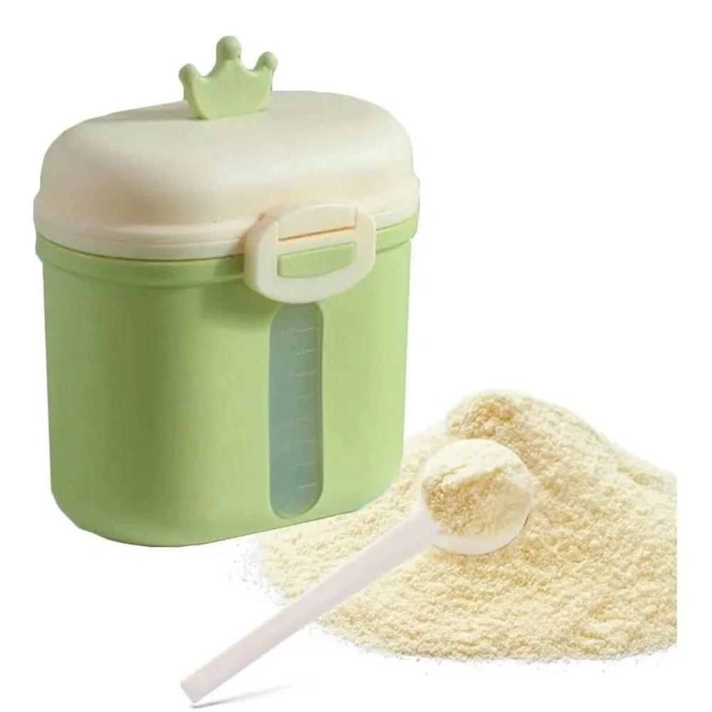 Infant Milk Powder Storage Box Portable Large Capacity Baby Milk Powder Formula Dispenser with Spoon for Baby Infant Green