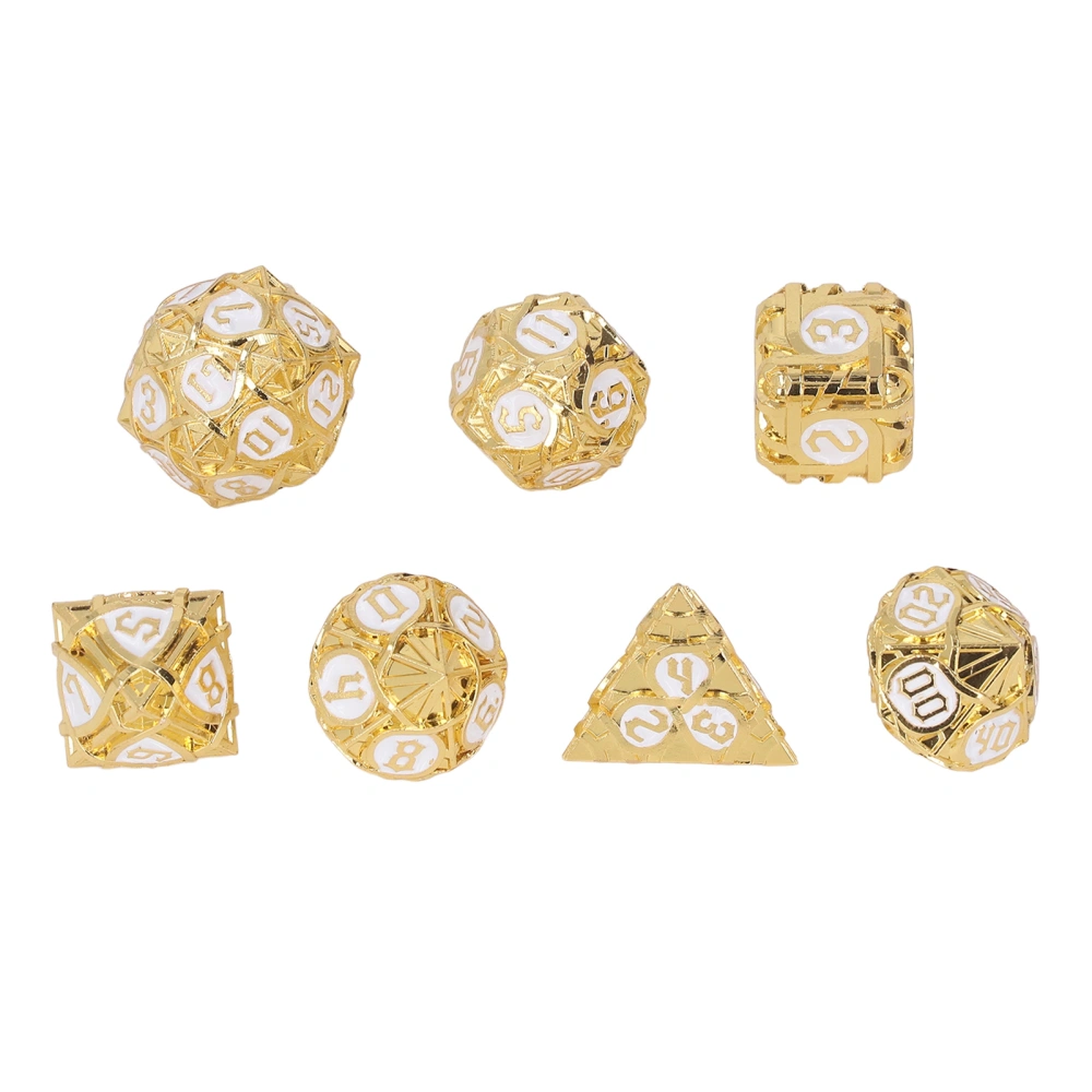 7pcs Role Playing Polyhedral Dice Zinc Alloy Lightweight Clear Number High Balance Table Game Dice Set