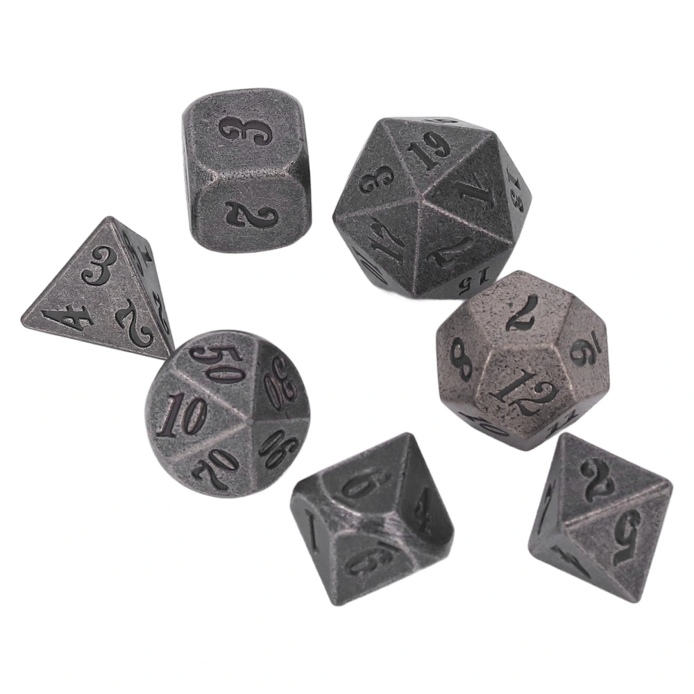 7pcs Metal Dice Set Different Shapes Polyhedral Heavy Dices for Role Playing Board Games