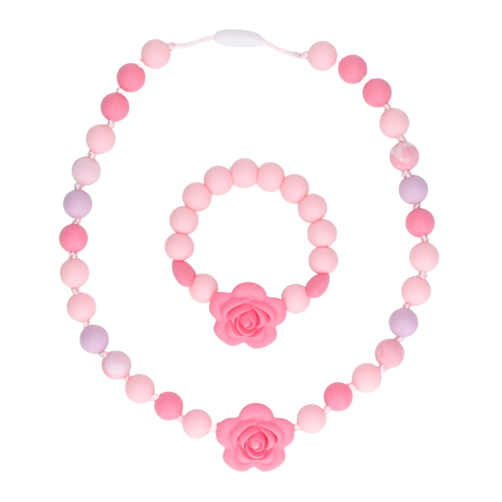 Teething Necklace Bracelet Silicone Flower Shape Design Elegant Exquisite Infant Teething Toy