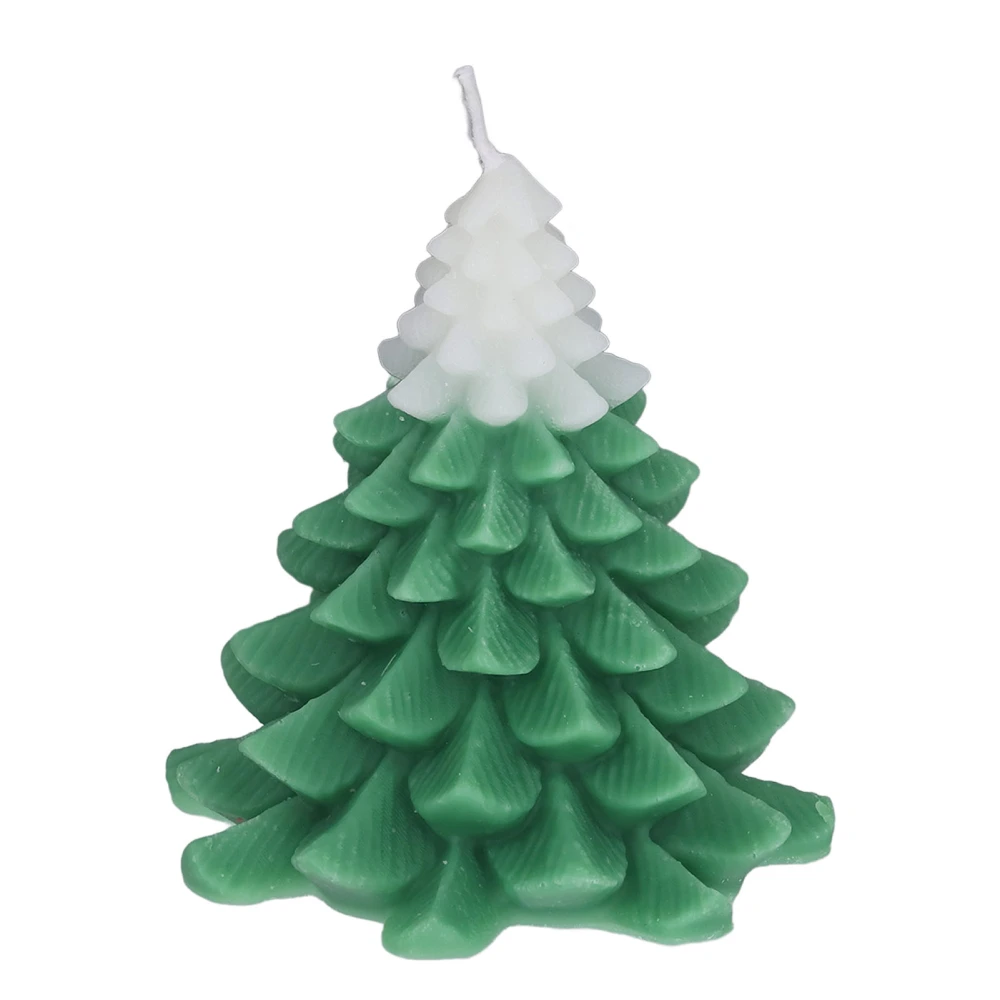 Christmas Tree Shape Candles Scented Exquisite Table Decorations Christmas Candles for Bedroom Room White Green