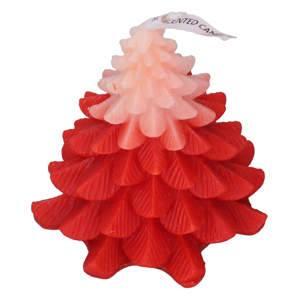 Christmas Tree Shape Candles Scented Exquisite Table Decorations Christmas Candles for Bedroom Room White Red