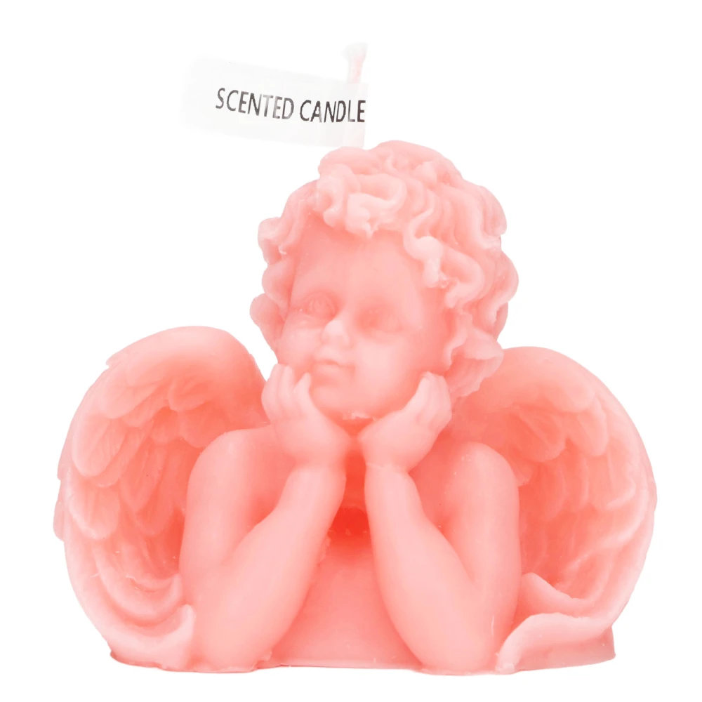 Angel Candles Soy Wax Scented Candles Cute Decorative Candles for Home Decor Bedroom Bathroom Wedding Two Hand On Cheek Pink