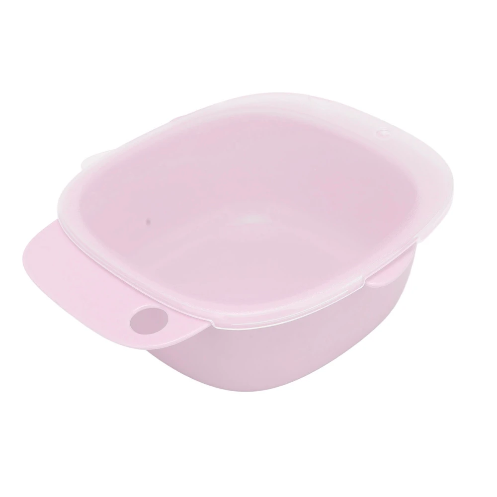 Baby Bowl Flexible Fall Resistant Safe 400ML Large Capacity Baby Infant Feeding Bowl with Lid Pink