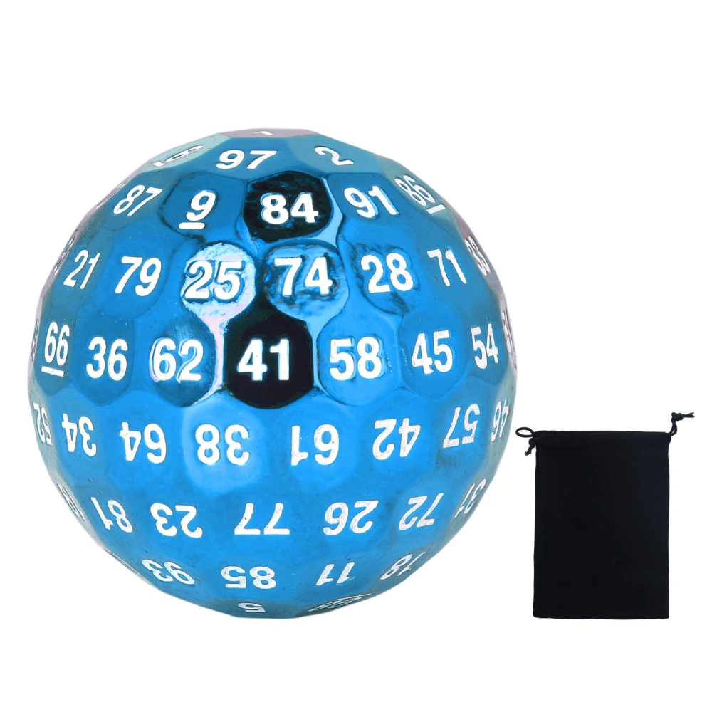 Metal Polyhedral Dice 100 Sides Heavy Bright Color Role Playing Game Polyhedral Dice Blue