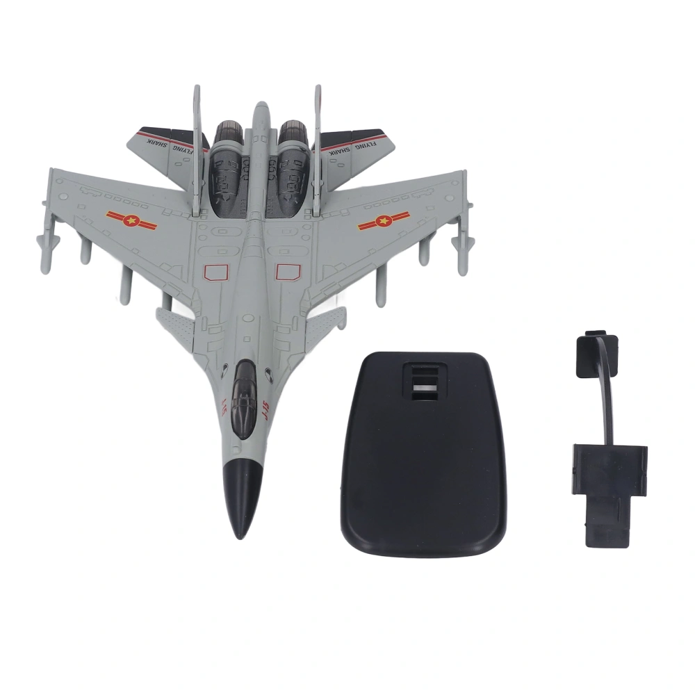 Fighter Aircraft Model Pull Back with Display Stand Sound Light Alloy Aircraft Model for Boy Kids Gray White