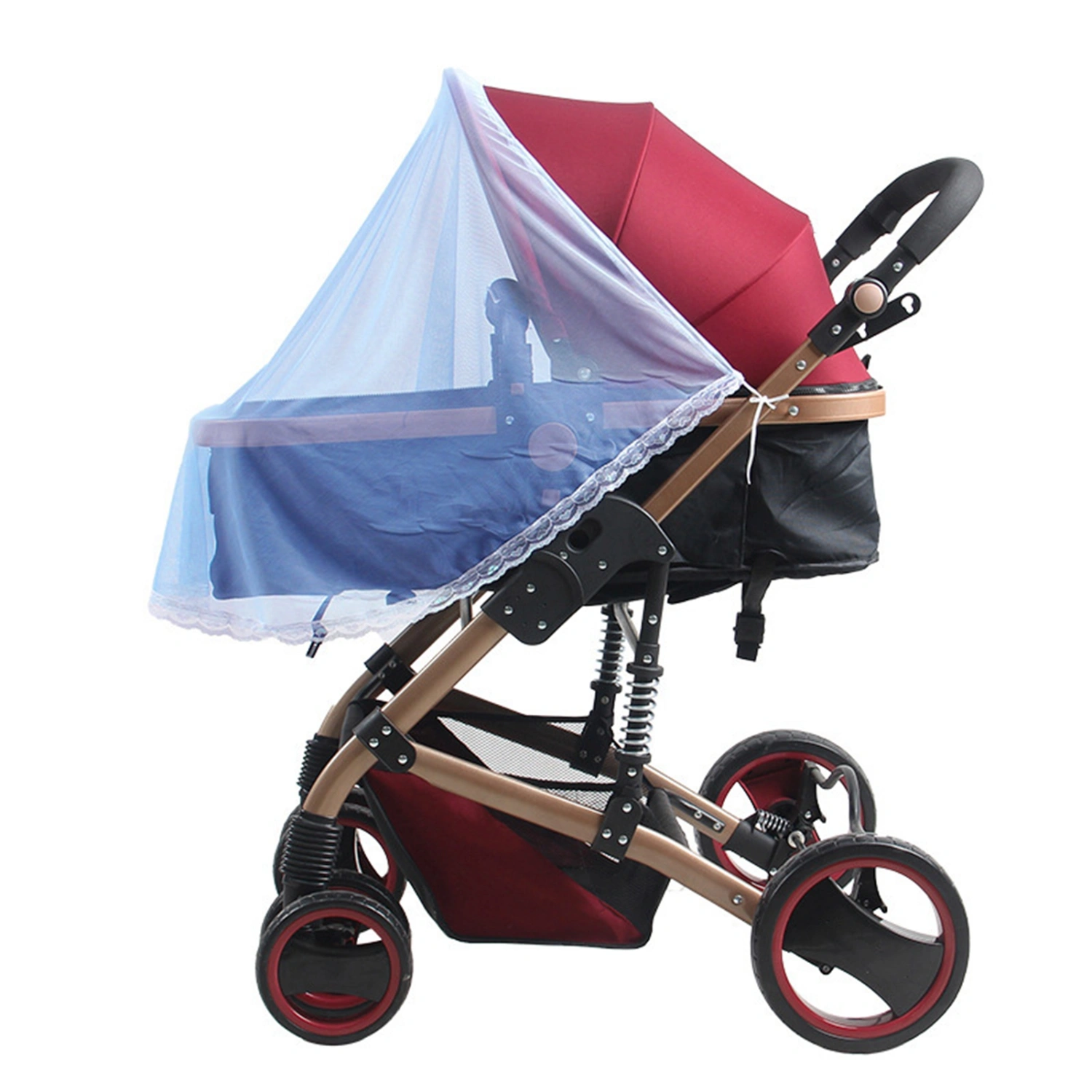 Stroller Bug Net Universal Soft Comfortable Breathable Thickened Baby Stroller Full Covered Bug Net Blue