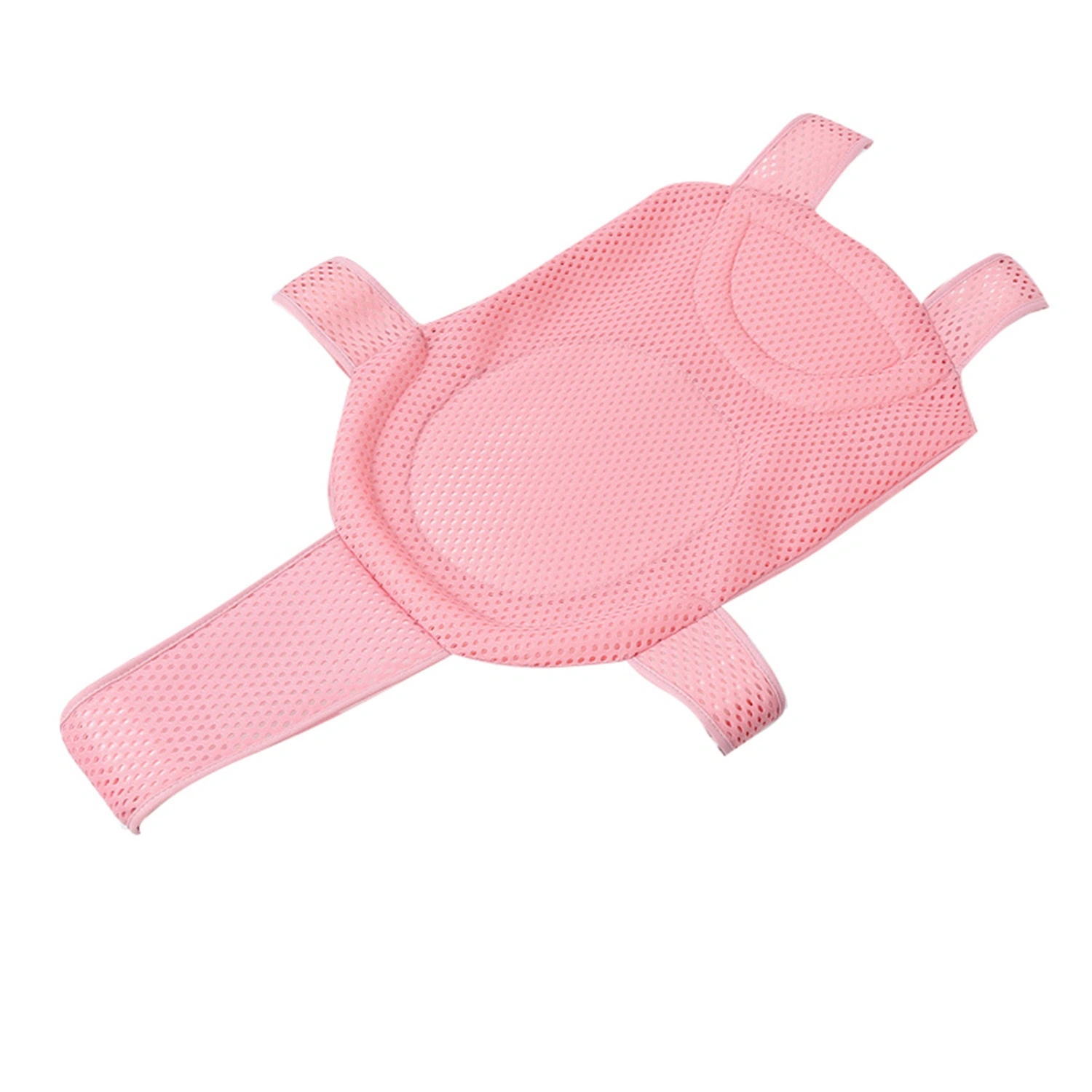 Baby Bath Net Slip Proof Mesh Comfortable Baby Bath Seat Support Net with 5 Safety Support Corner for Baby Newborn Pink