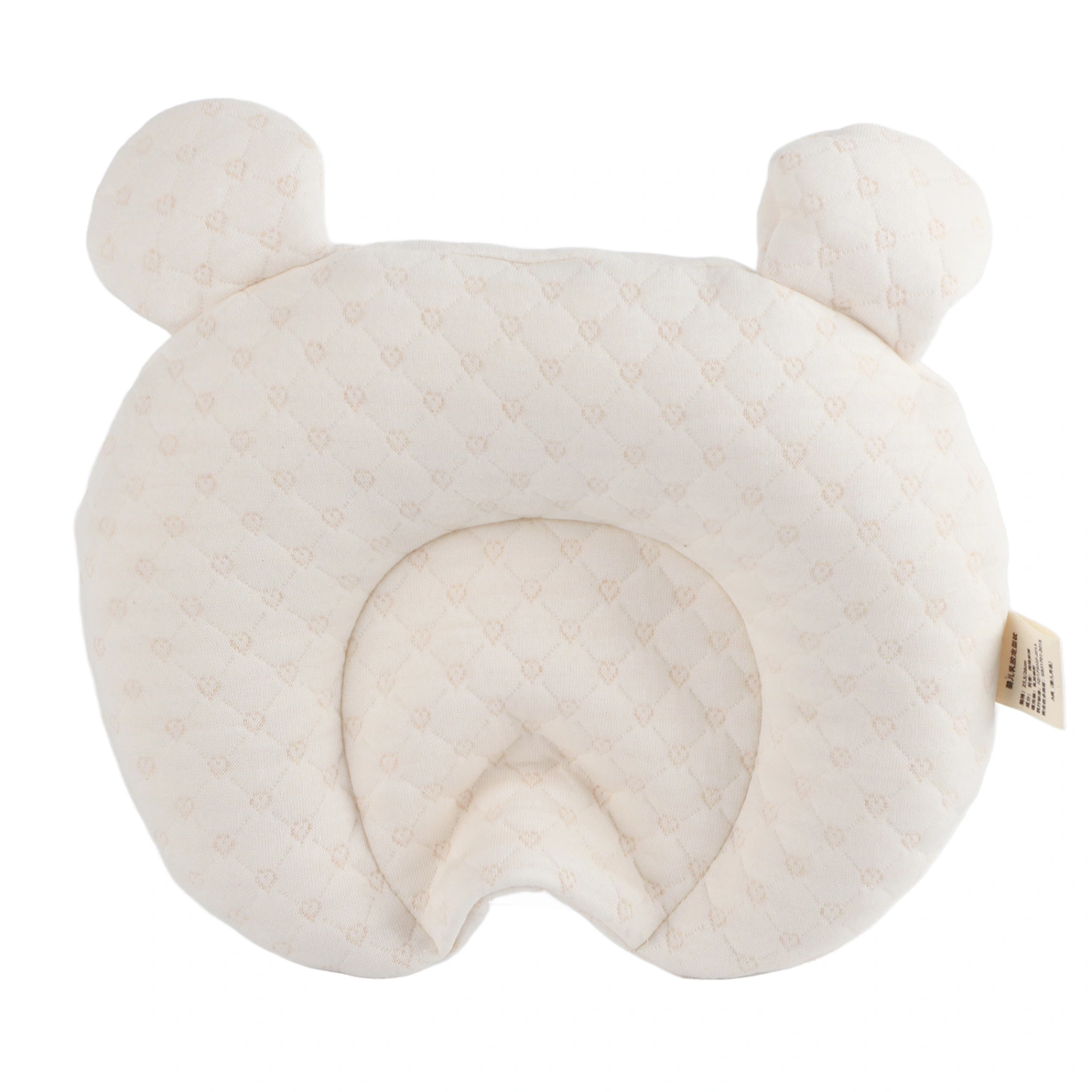 Baby Pillow Latex Head Shaping Baby Sleeping Pillow with Washable Cover for 0 to 12 Months Baby White Bear Pattern