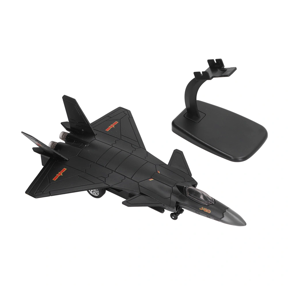 Metal Plane Model Crafted with Stand Accessories Decorative Alloy Metal Fighter Airplane Model Black