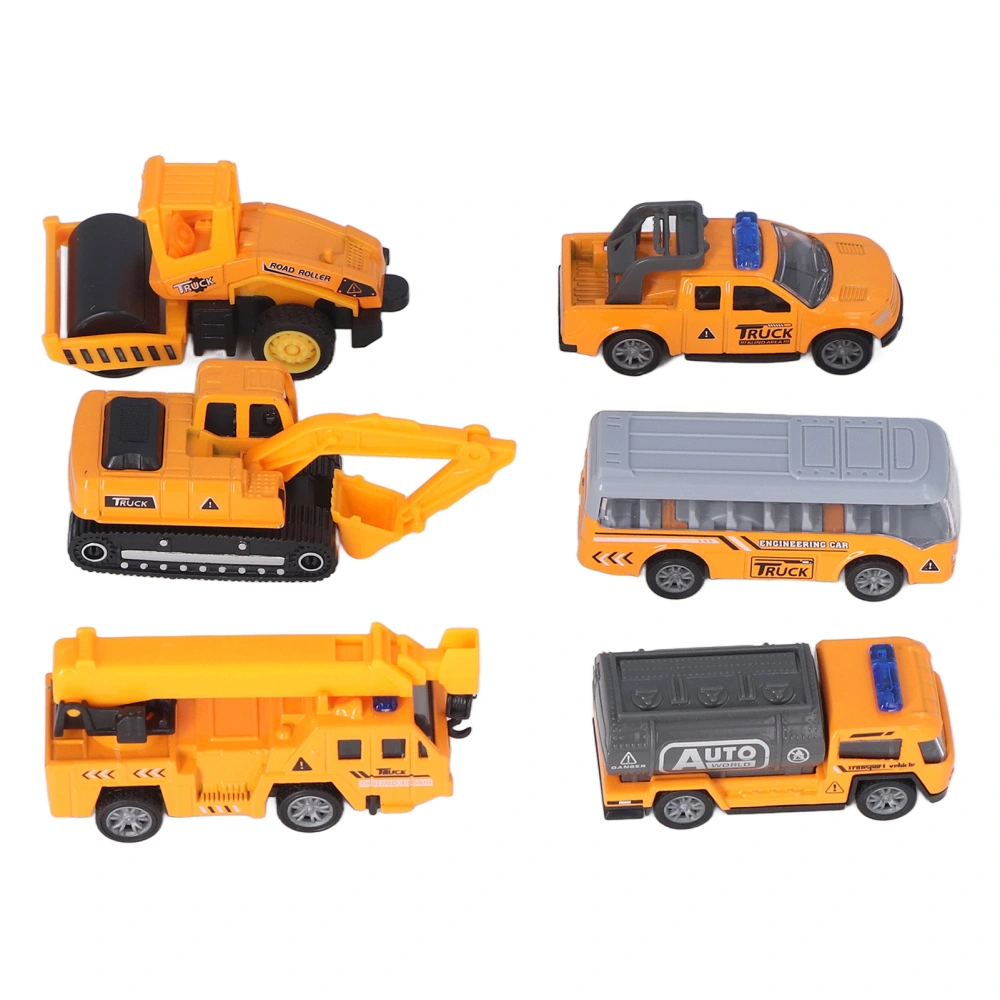 1:64 6pcs Alloy Engineering Vehicle Toys Slide Rotatable Portable Heavy Duty Transport Vehicle Toys for Kids Children Type 1