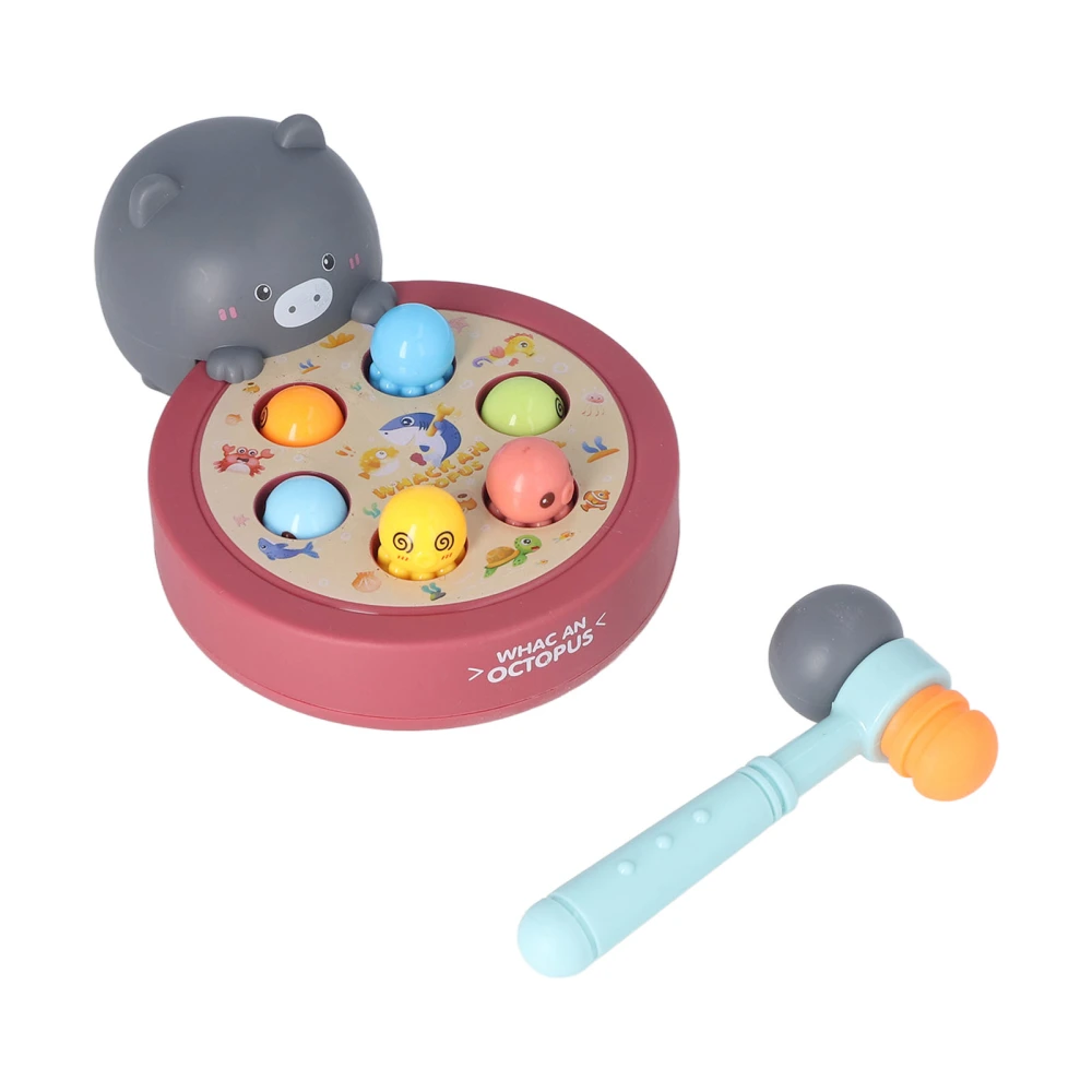 Whack A Mole Game Learning Interactive Educational Early Developmental Kids Pounding Toy with Hammer for Over 3 Year Old Little Grey Pig