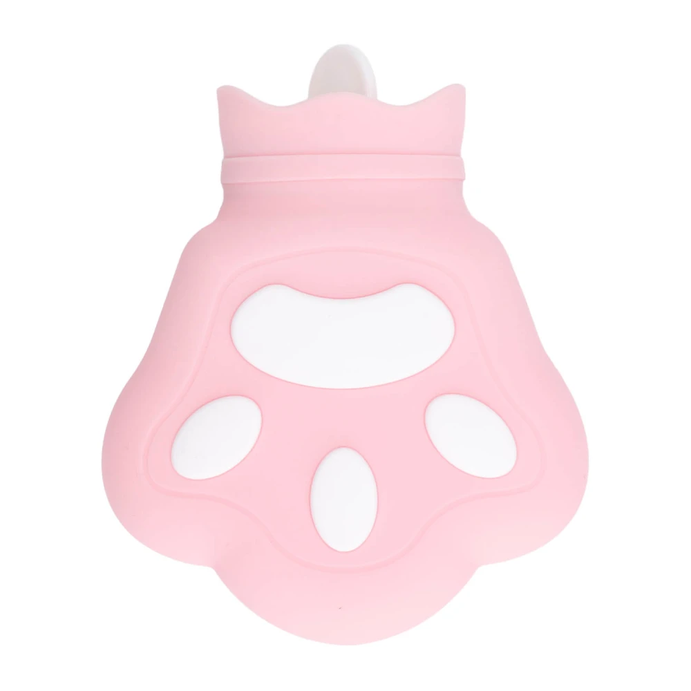 Bear Paw Hot Water Bag Cute Silicone Microwave Heating Warm Water Bottle for Discomfort Relief Pink