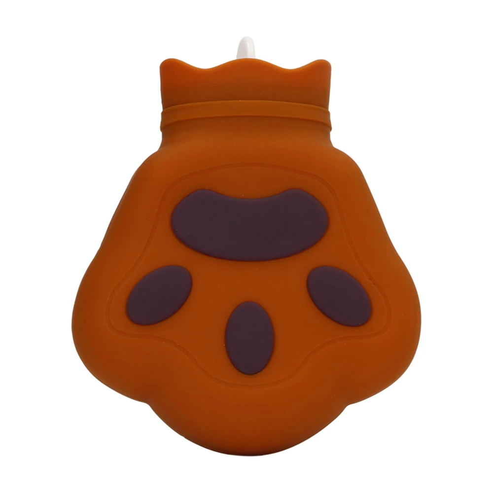 Bear Paw Hot Water Bag Cute Silicone Microwave Heating Warm Water Bottle for Discomfort Relief Light Brown