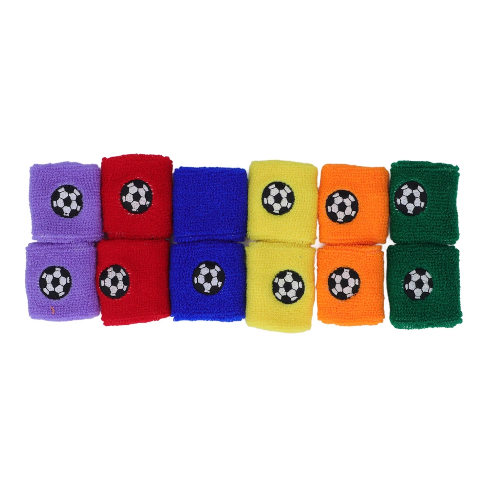 12pcs Sports Wristbands Moisture Wicking Skidproof Breathable Soft Wrist Sweat Bands for Kids Soccer Baseball