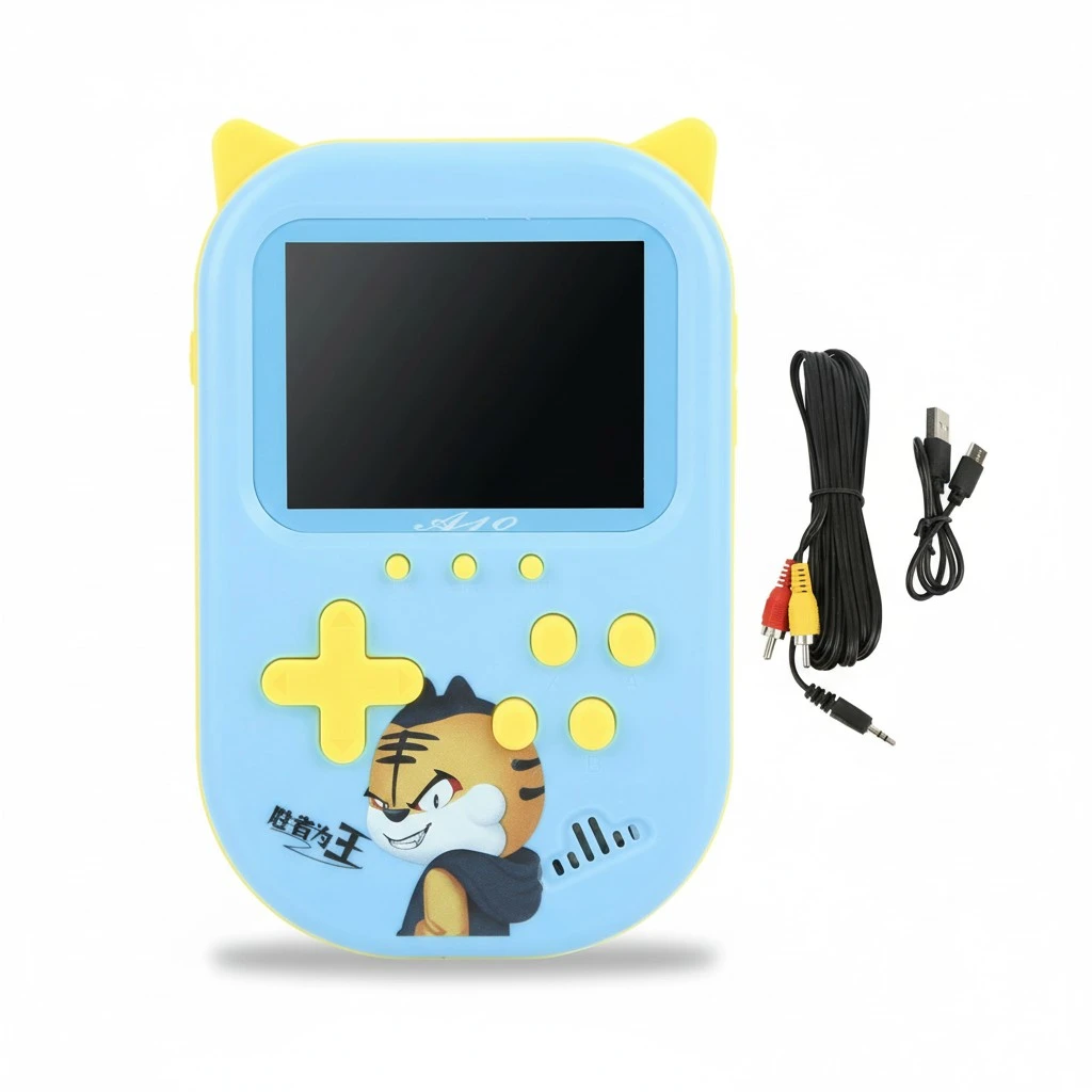 Mini Game Console Kids Adult Portable 3 Inch Screen Handheld Game Console Power Bank Blue Single Player