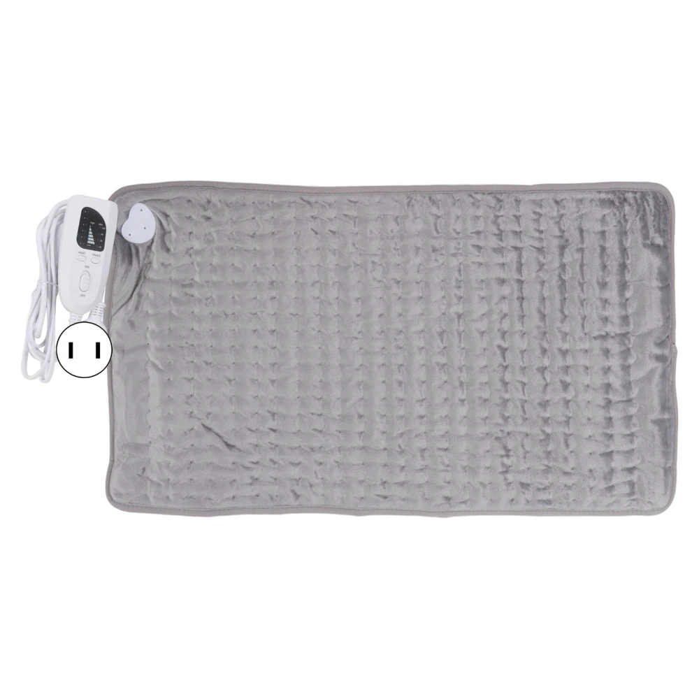 Heating Pad 6 Temperature Settings Fast Heating Electric Hot Heated Pad for Arms Neck Legs 29.9 X 15.7in Silver Gray US Plug 100‑120V