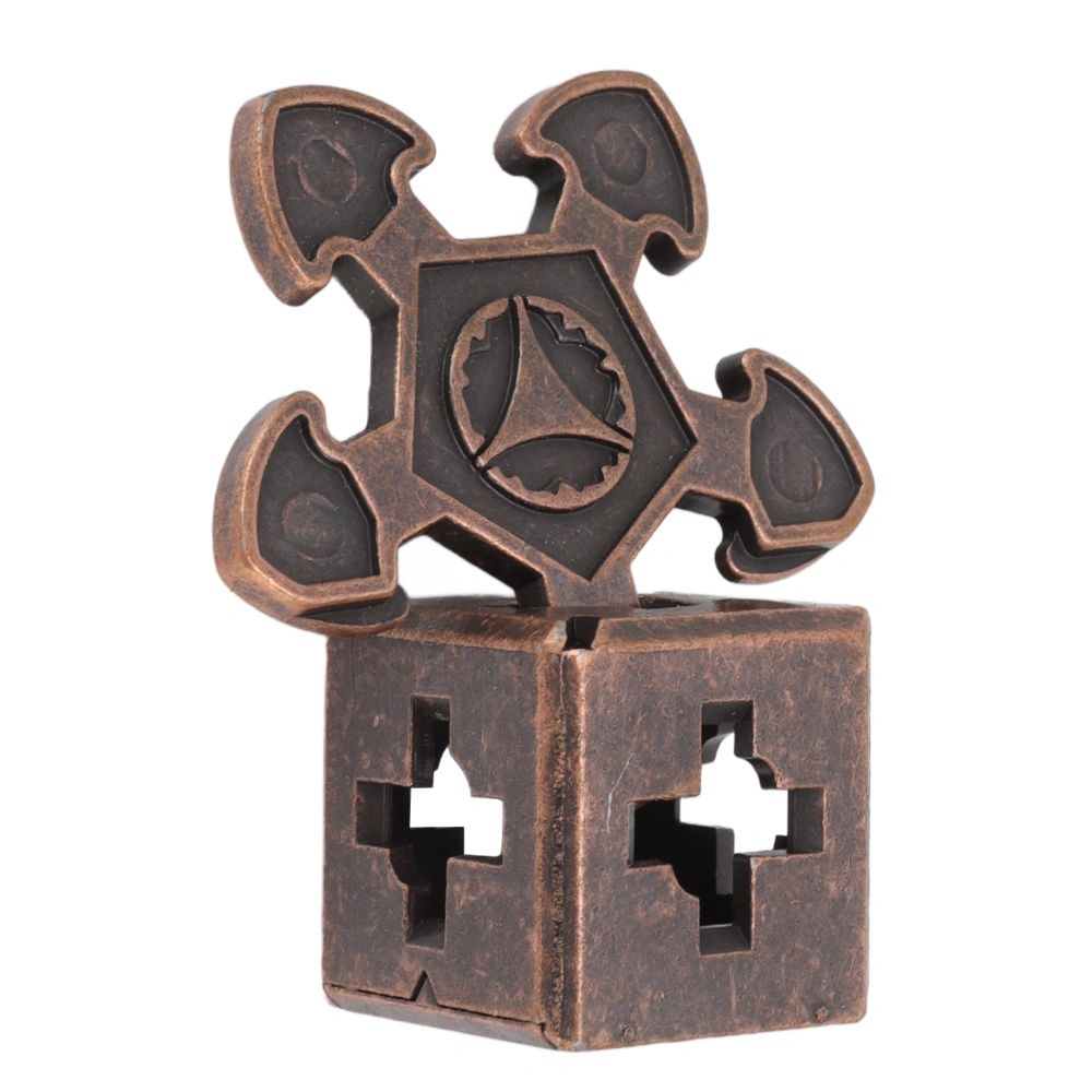 3D Metal Lock Puzzle Educational Vintage Portable Stress Relief Metal Interlocking Puzzle for Kids Children