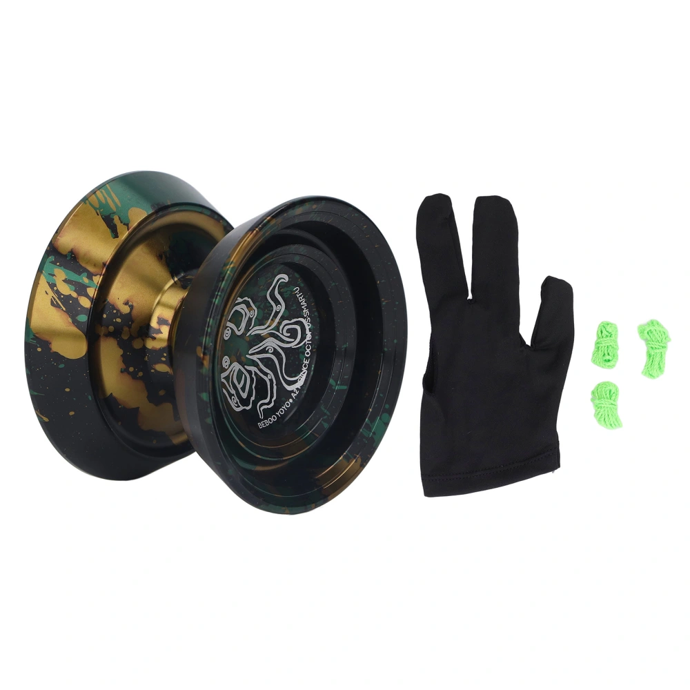 Yoyo Ball Alloy Professional Unresponsive Yoyo Toy with Replacement Strings for Boys Black Gold