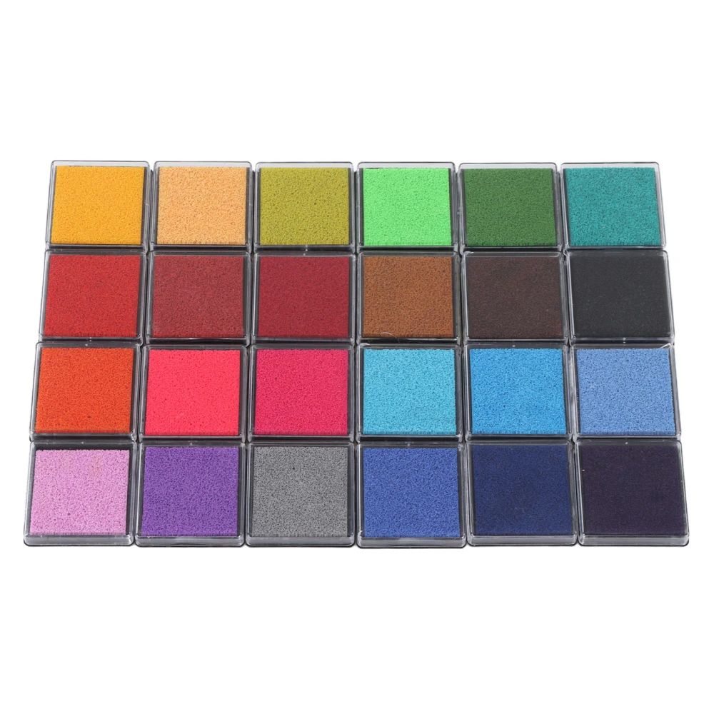 Ink Pad 24 Colors Washable Wide Applications Stamp Ink Pad for Kids for DIY Handicrafts Card Making