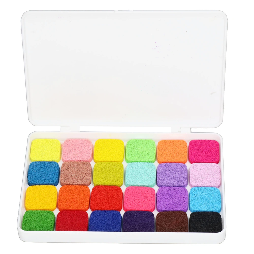 Finger Ink Pads 24 Vivid Colors Washable Play with Imagination Widely Used Craft Ink Pads for Painting Decoration DIY