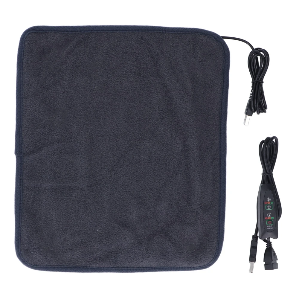 USB Heating Pad 3 Temperature Gears Keep Warm Shoulder Neck Leg Waist Heated Mat with Timing Dark Gray