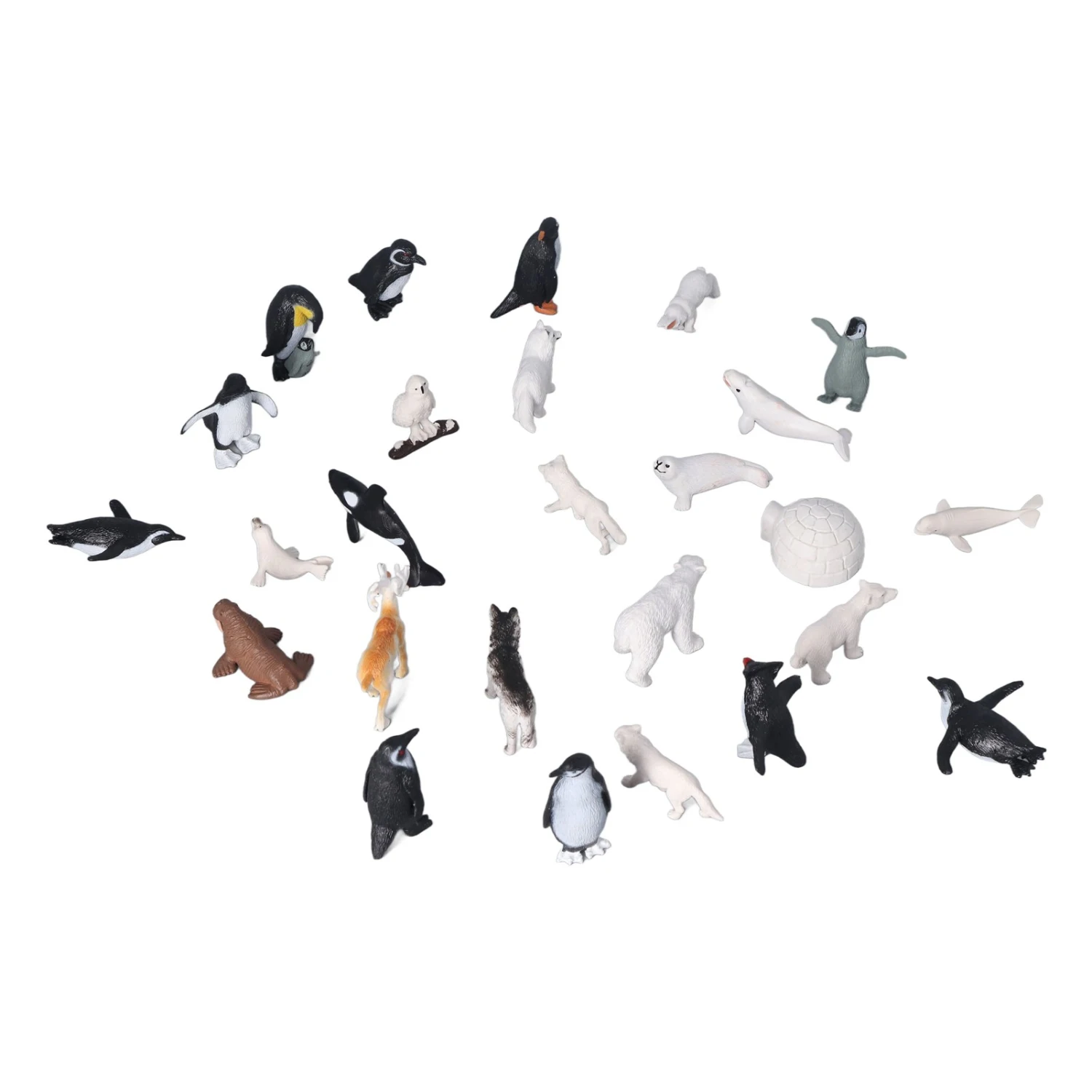 Penguins Bears Whales Figures High Simulation Lifelike Animal Model Toy Set for Decoration Collection