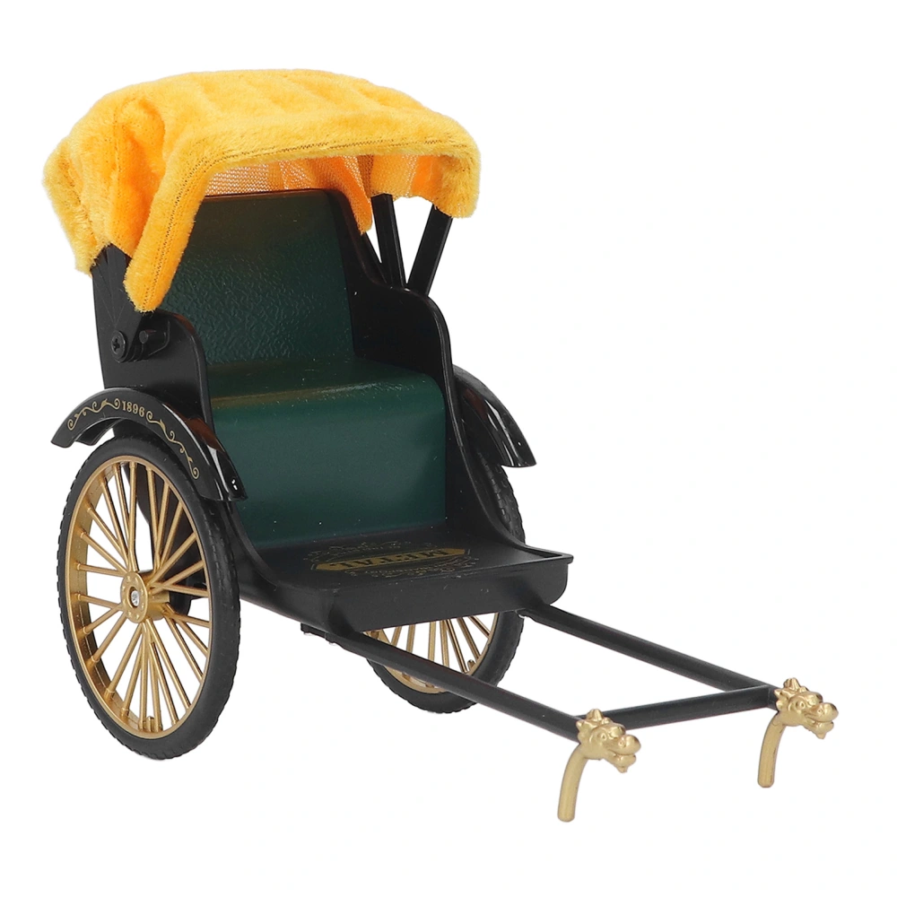 Retro Rickshaw Model Exquisite Details Nostalgic Alloy Simulation Rickshaw Toy Rickshaw Decoration for Collect Dark Green