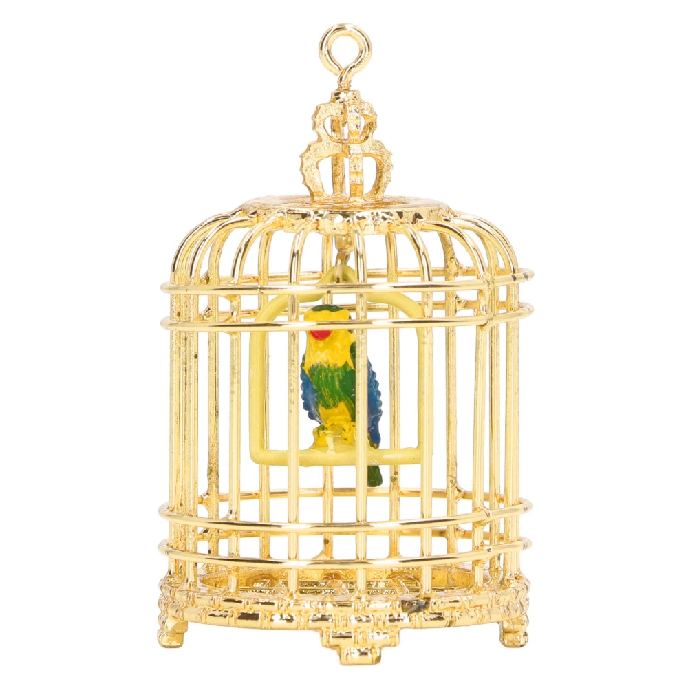 1/12 Metal Dollhouse Birdcage Dollhouse Miniature Bird Cage for 1/12 1/6 Dollhouse Decoration Photography Prop Gold