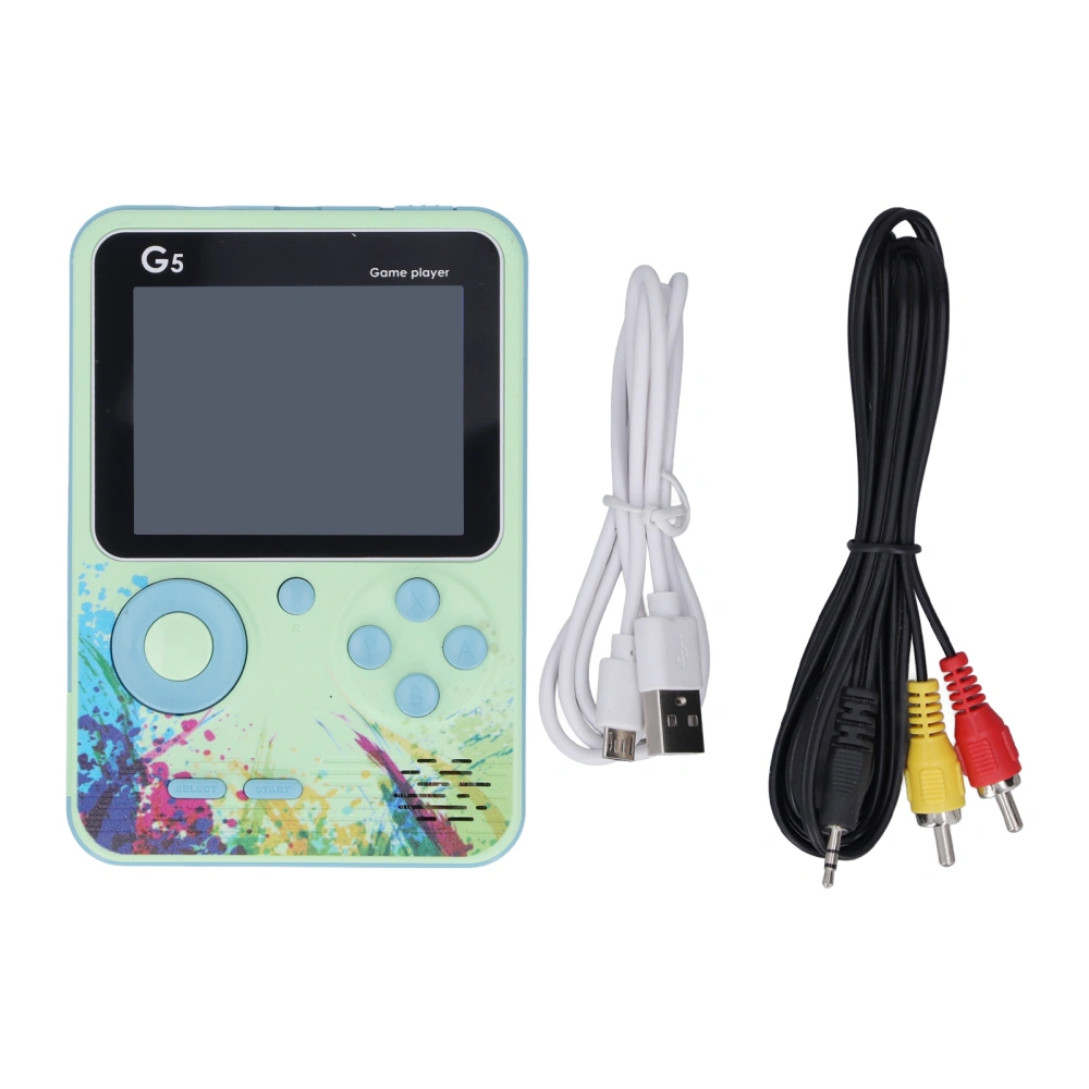 3.0inch Handheld Game Console Retro LCD Color Display HD Output Multiple Games Video Game Machine with AV Cable Green